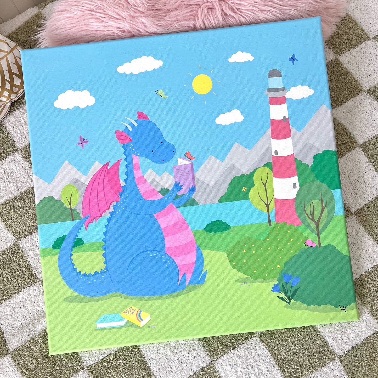 A Dragon's Tale - 20x20" Original Acrylic Painting
