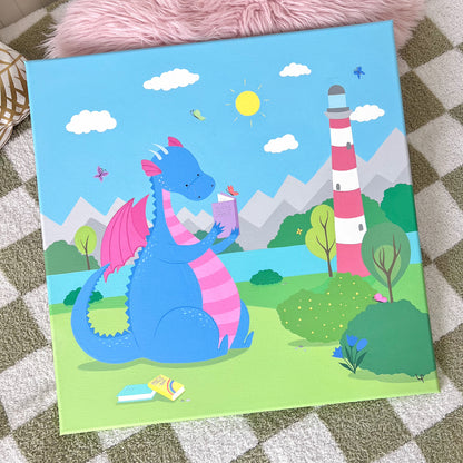 A Dragon's Tale - 20x20" Original Acrylic Painting