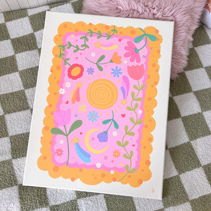 Sunlit Garden Dreams - 18x24" Original Acrylic Painting